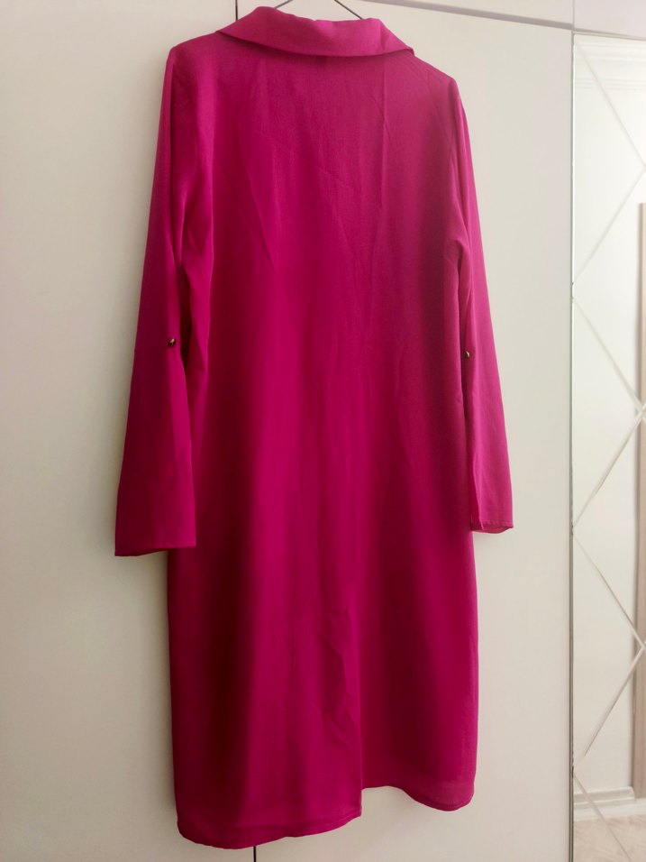 Uzun Kollu, İşlemeli Pembe Bohem Tunik - Görsel 2