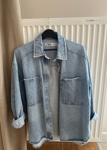 m Beden oversize Kesim Düğmeli Mavi Kot Ceket