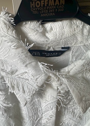 Zara Düğmeli Bohem Beyaz Uzun Kollu Gömlek