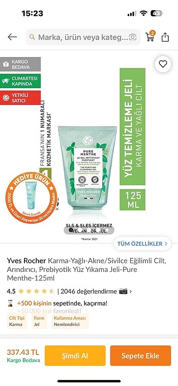 Yves Rocher Yves rocher yüz yıkama jeli