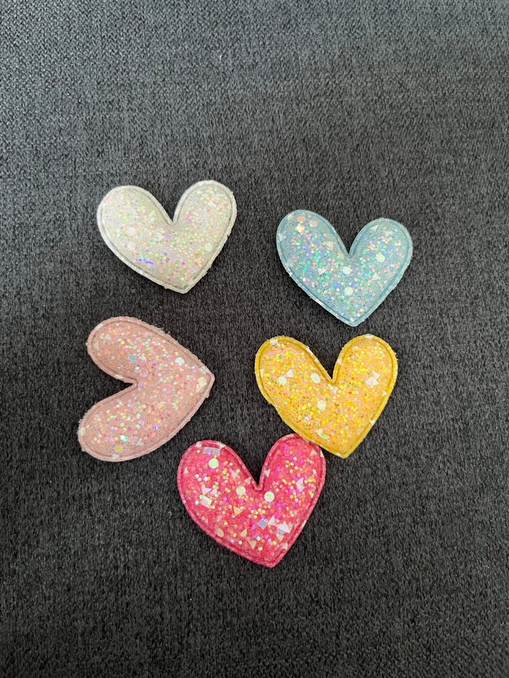 Çok Renkli Simli Nakışlı Kalp Toka Seti - Görsel 3