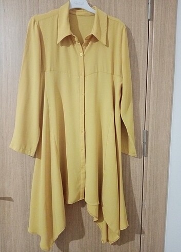 Salaş Şifon Tunik Gömlek - Sarı 