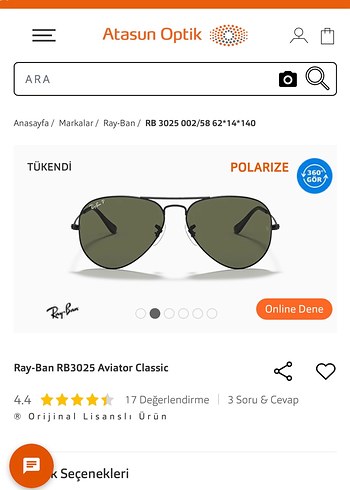 Ray Ban Ray-Ban polerize gözlük