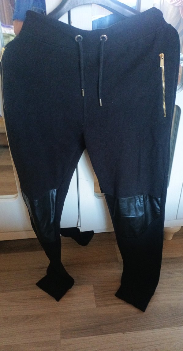 Fermuarlı Siyah Deri Erkek Pantolon - Görsel 2