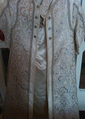 Düğmeli Nakışlı Beyaz Klasik Çocuk Takımı - Görsel 2