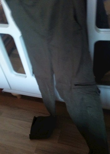 Gri Keten Erkek Rahat Kesim Pantolon - Görsel 2