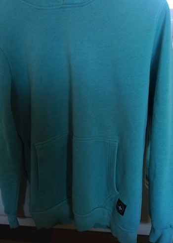 Turkuaz Kadın Sweatshirt, Uzun Kollu, Normal Boy - Görsel 2