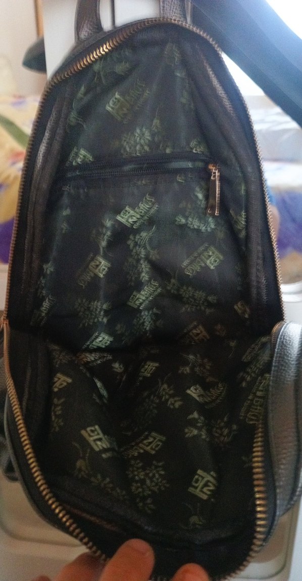 Koyu gri  Deri Biker Sırt Çantası - Görsel 2