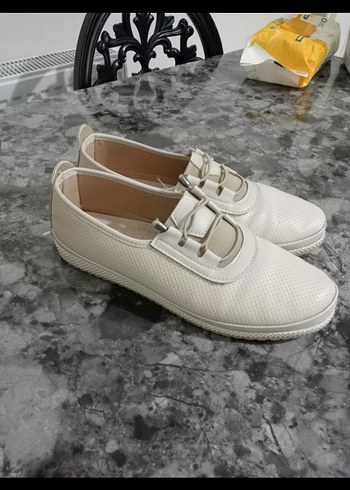 Beyaz Kadın Dolgu Topuklu Spor Ayakkabı - Görsel 4