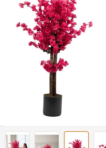 Pembe Yapay Çiçekli Dekoratif Ağaç - Görsel 2