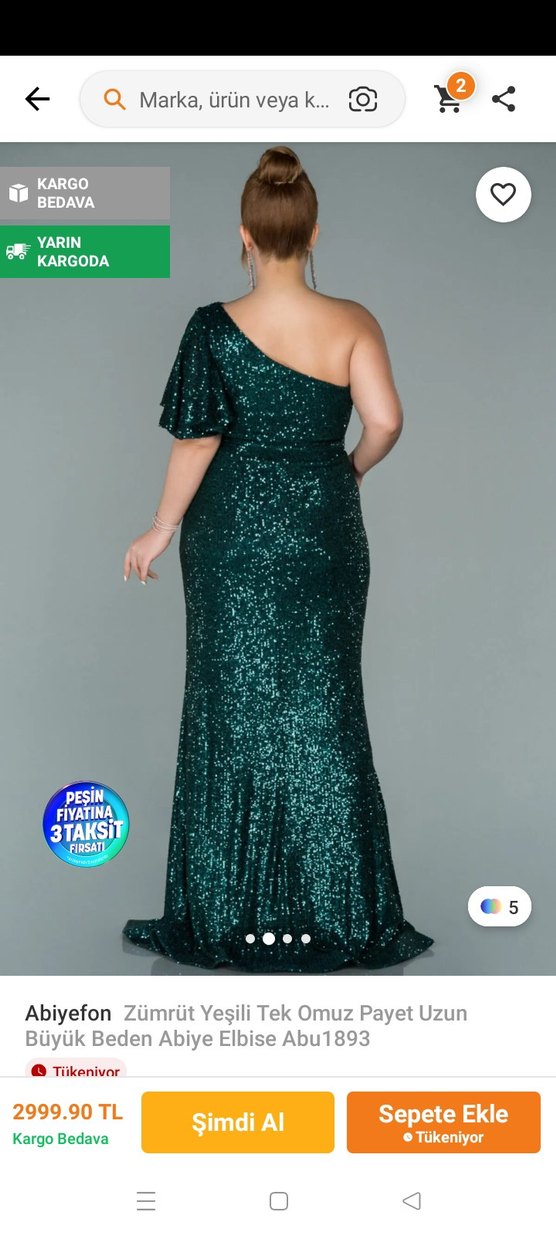 Parlak Yeşil Tek Omuzlu Uzun Abiye - Görsel 2