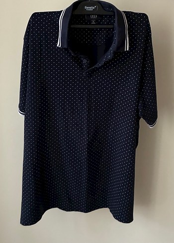 Lacivert Puantiyeli Erkek Polo Tişört - Görsel 3