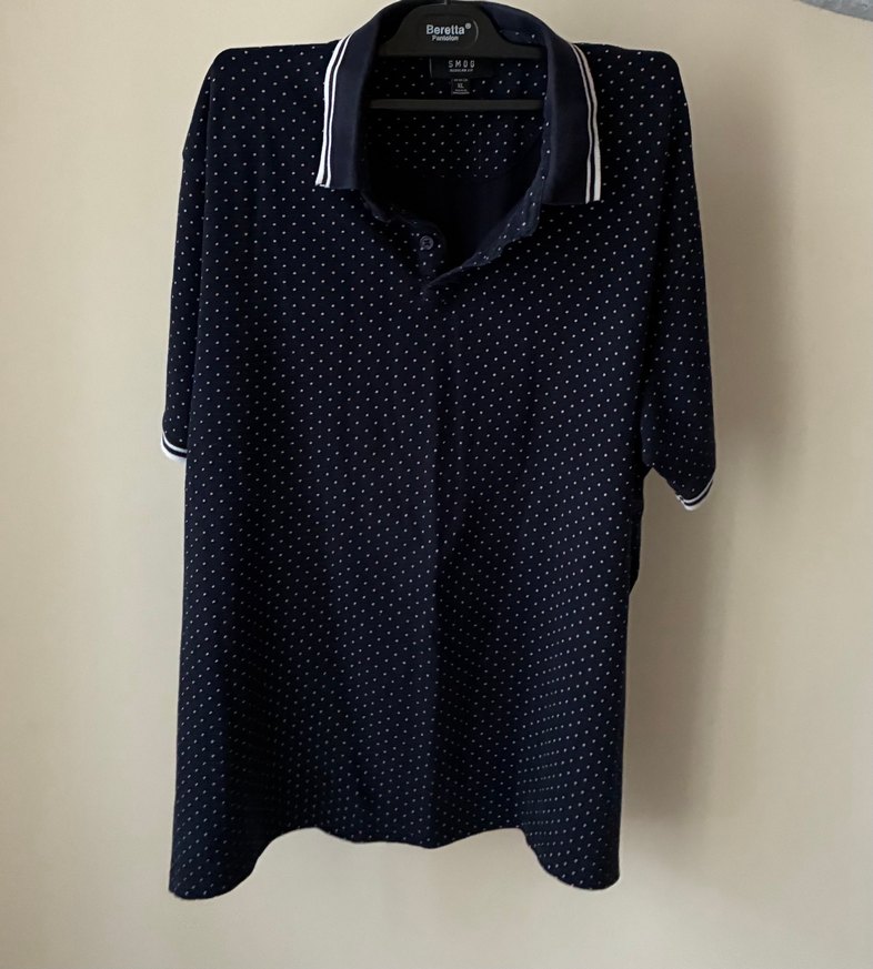 Lacivert Puantiyeli Erkek Polo Tişört - Görsel 3