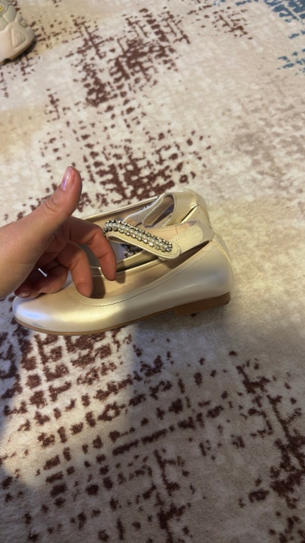 Kız Çocuk Beyaz Pul Detaylı Babet - Görsel 2