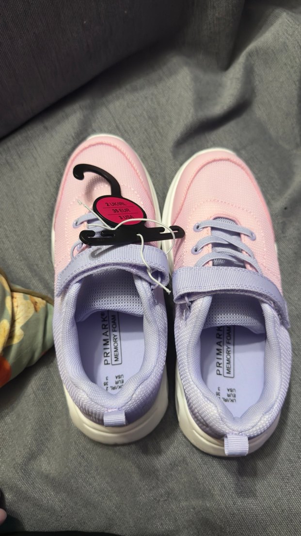 Kız Çocuk Pembe Bağcıklı Cırtlı Spor Ayakkabı - Görsel 2