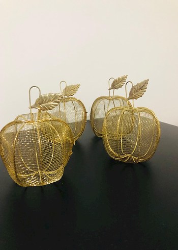Zara Home Altın Renkli Tel Elma Şeklinde dekoratif süs