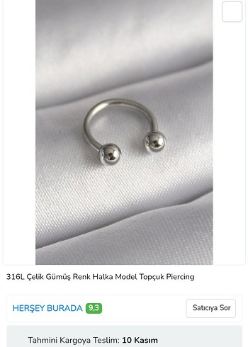 Gri Zincir Detaylı Minimalist Kadın Piercing - Görsel 2