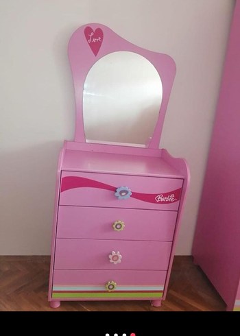 Çilek Pembe Şifonyer ve Ayna - Görsel 3