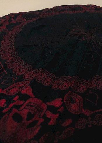 Siyah bordo kafa desen Koyu Renkli bandana fular - Görsel 3