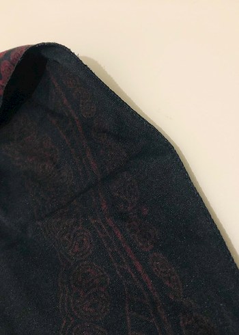 Siyah bordo kafa desen Koyu Renkli bandana fular - Görsel 4