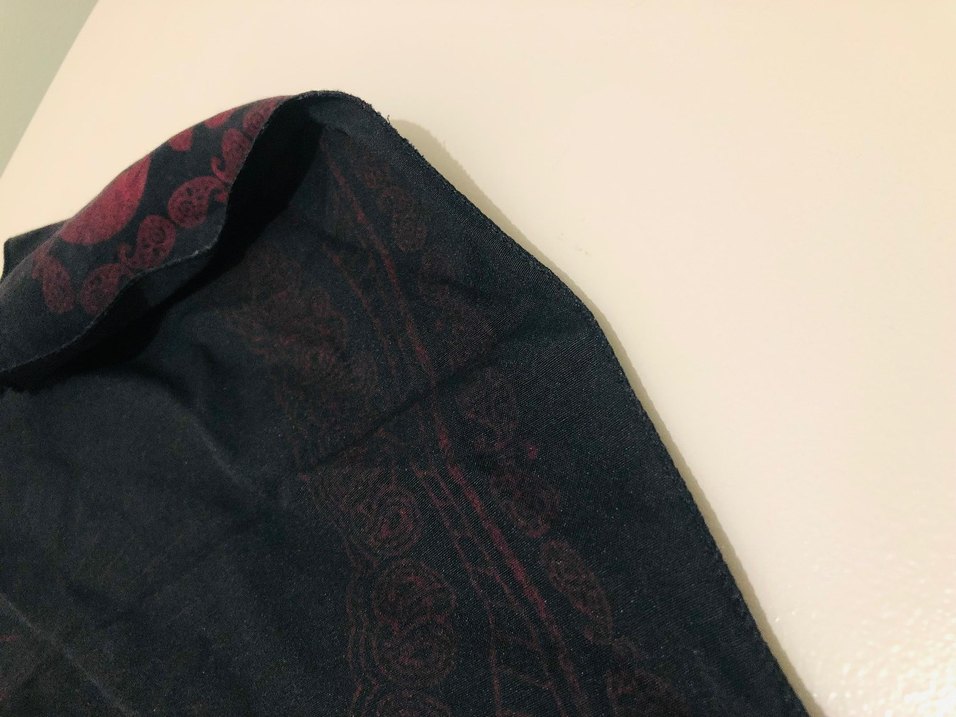 Siyah bordo kafa desen Koyu Renkli bandana fular - Görsel 4