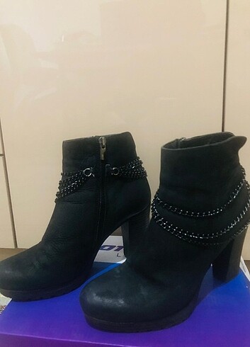 Süet Topuklu Bot siyah Bayan kışlık - Görsel 5