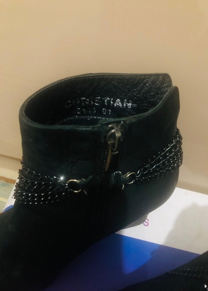 Süet Topuklu Bot siyah Bayan kışlık - Görsel 3