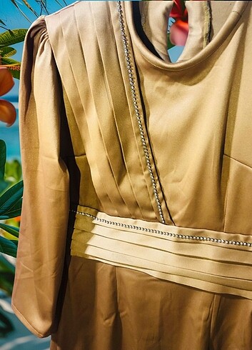 Taşlı abiye sıfır kışlık - Görsel 2