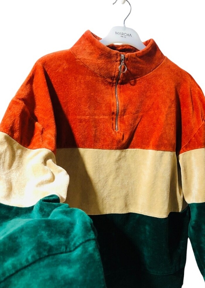 3 renk fermuarlı bluz - Görsel 2