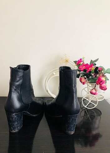Hotiç siyah topuklu bot bayan - Görsel 5