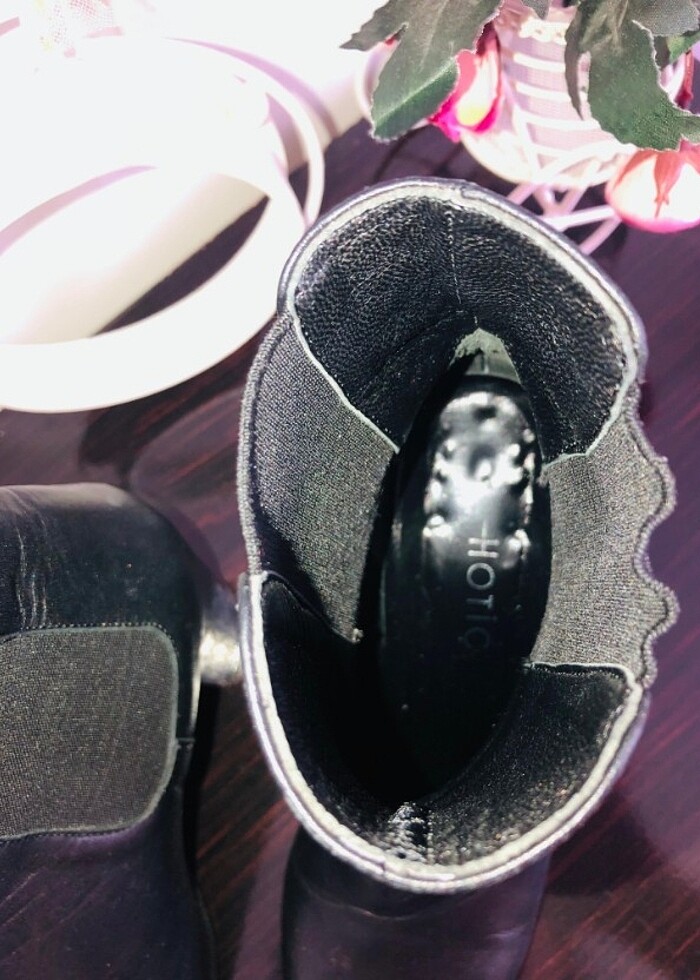 Hotiç siyah topuklu bot bayan - Görsel 4