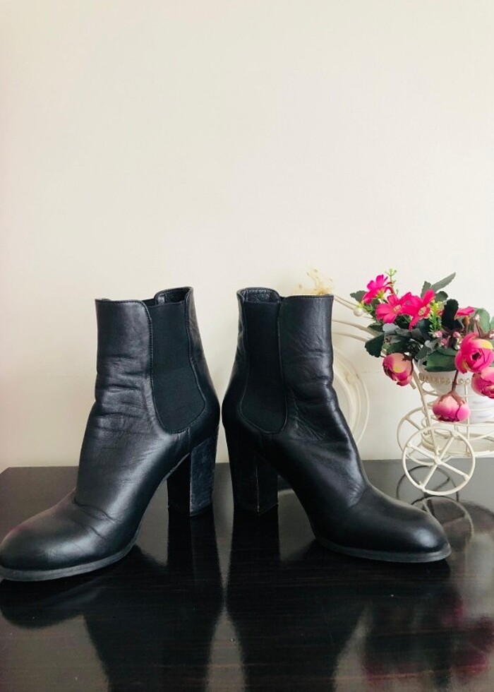 Hotiç siyah topuklu bot bayan - Görsel 3