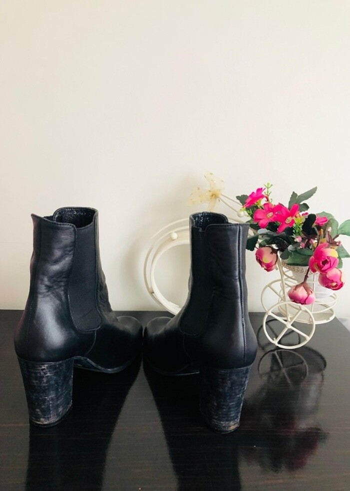 Hotiç siyah topuklu bot bayan - Görsel 5