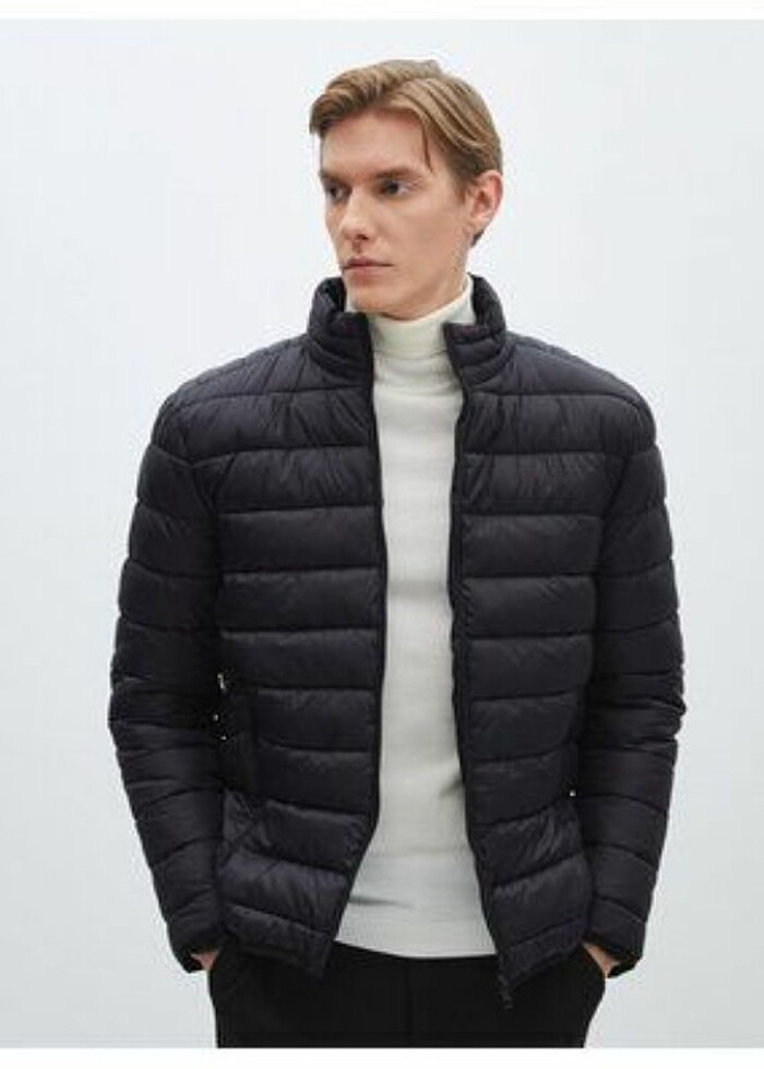 S/M beden bay/bayan kapitone mont siyah yeni - Görsel 2