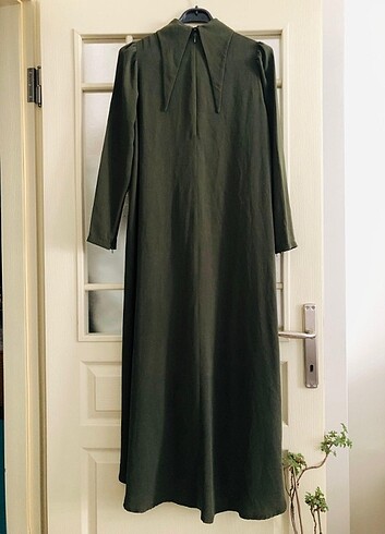 36 Beden Yeşil tunik elbise yaka model