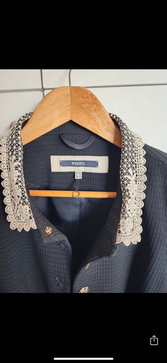 Düğmeli Siyah Kadın Blazer - Görsel 2