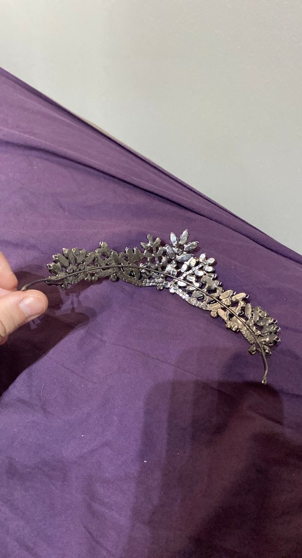 Bordo Payetli Gotik Saç Tacı - Görsel 3