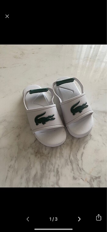 Hiç giyilmedi etiketli 23 numara lacoste sandalet