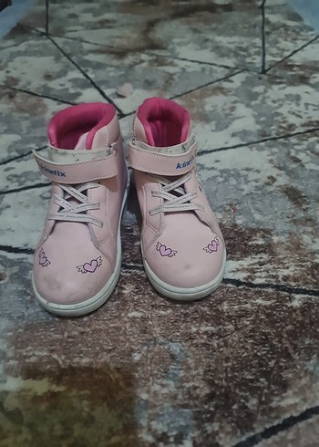 Kız Çocuk Pembe Bağcıklı Cırtlı Spor Ayakkabı - Görsel 2