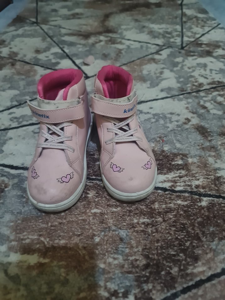 Kız Çocuk Pembe Bağcıklı Cırtlı Spor Ayakkabı - Görsel 2