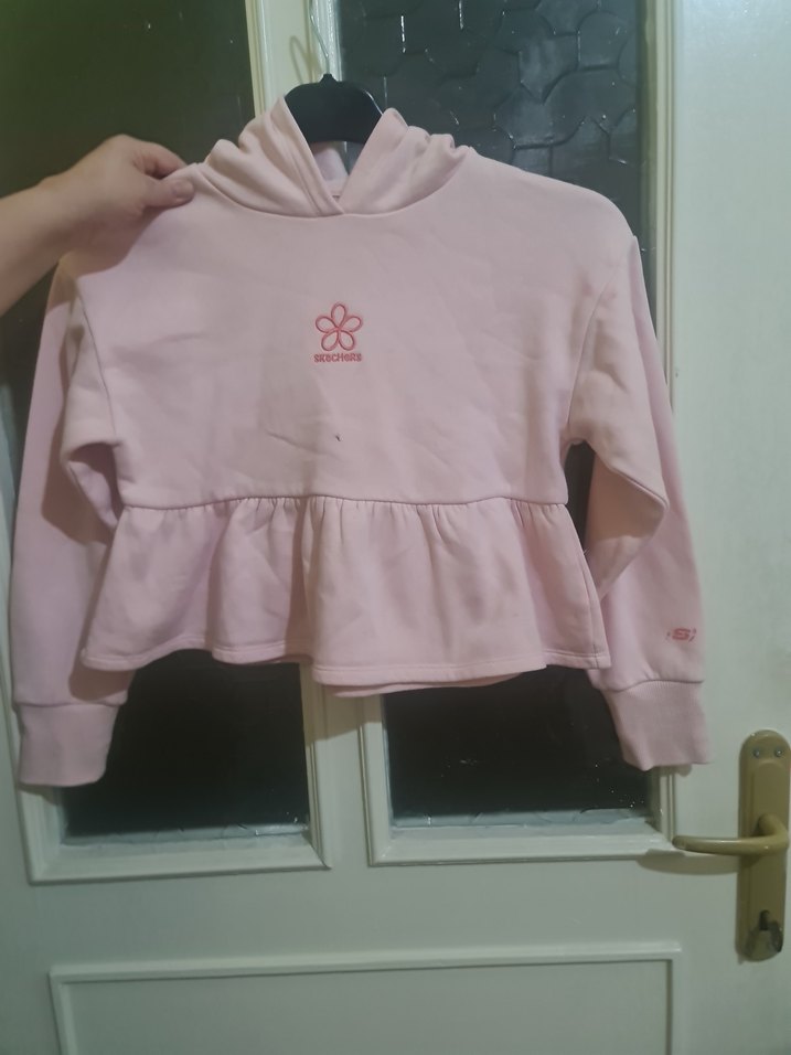 Pembe Mini Sweatshirt Fırfırlı ve Uzun Kollu - Görsel 2