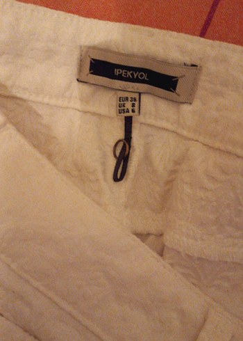 İpekyol Ekru Pamuklu Kumaş Detaylı Kadın pantolon - Görsel 2