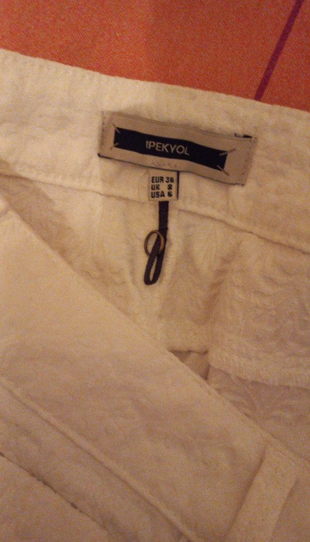 İpekyol Ekru Pamuklu Kumaş Detaylı Kadın pantolon - Görsel 2