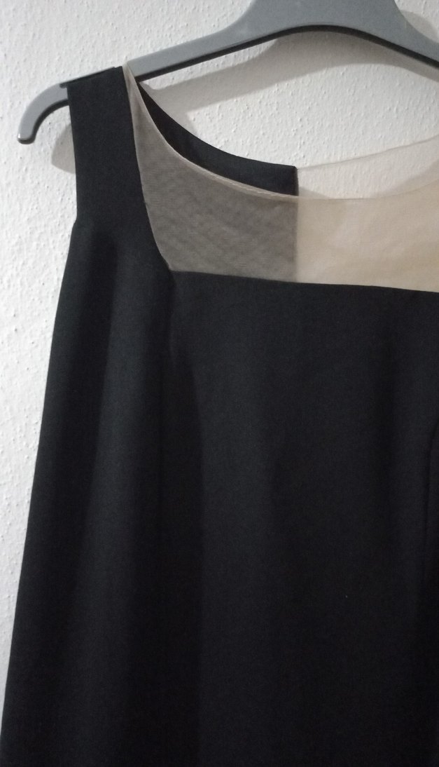 Siyah Drapeli diz altı Kadın elbise - Görsel 3