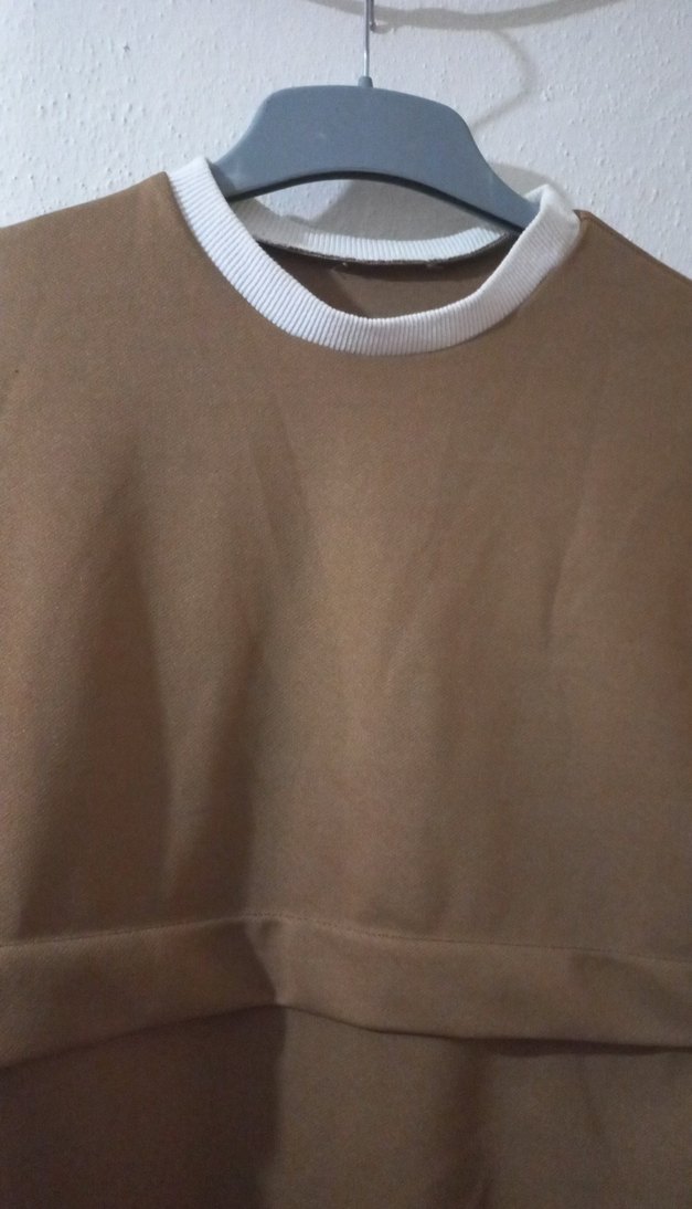 Kemerli Bej Hamile Tuniği Uzun Kollu - Görsel 2