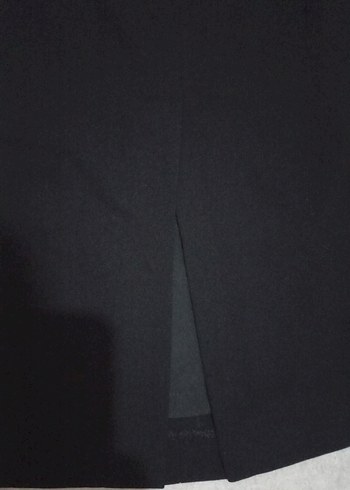 Siyah Kadın Fermuarlı Kumaş etek - Görsel 3