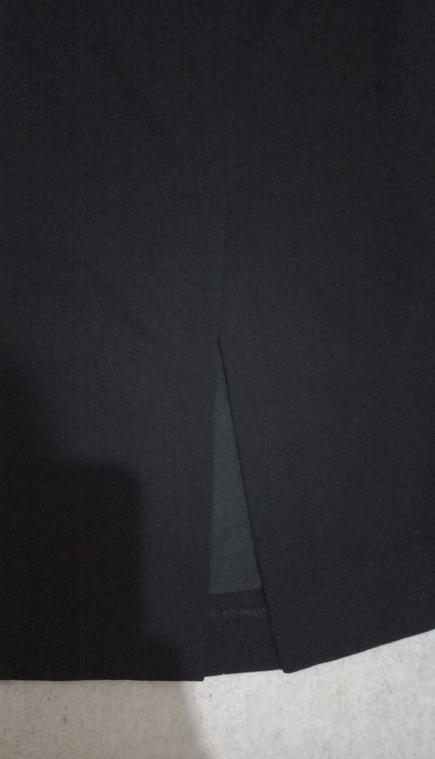 Siyah Kadın Fermuarlı Kumaş etek - Görsel 3