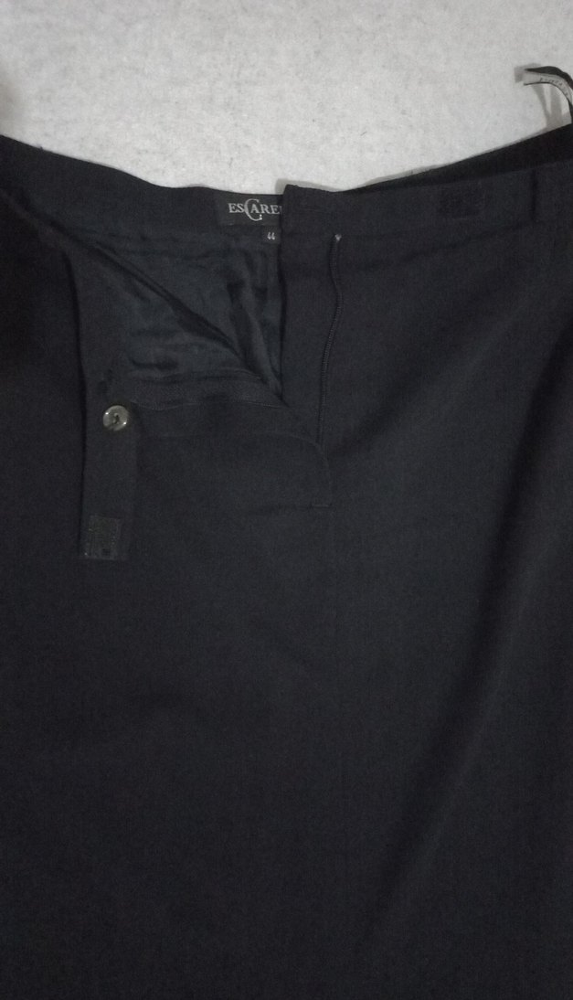 Siyah Kadın Fermuarlı Kumaş etek - Görsel 2