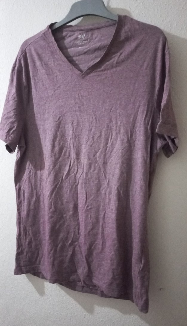 Bordo V Yaka Slim Fit Erkek Tişört - Görsel 4