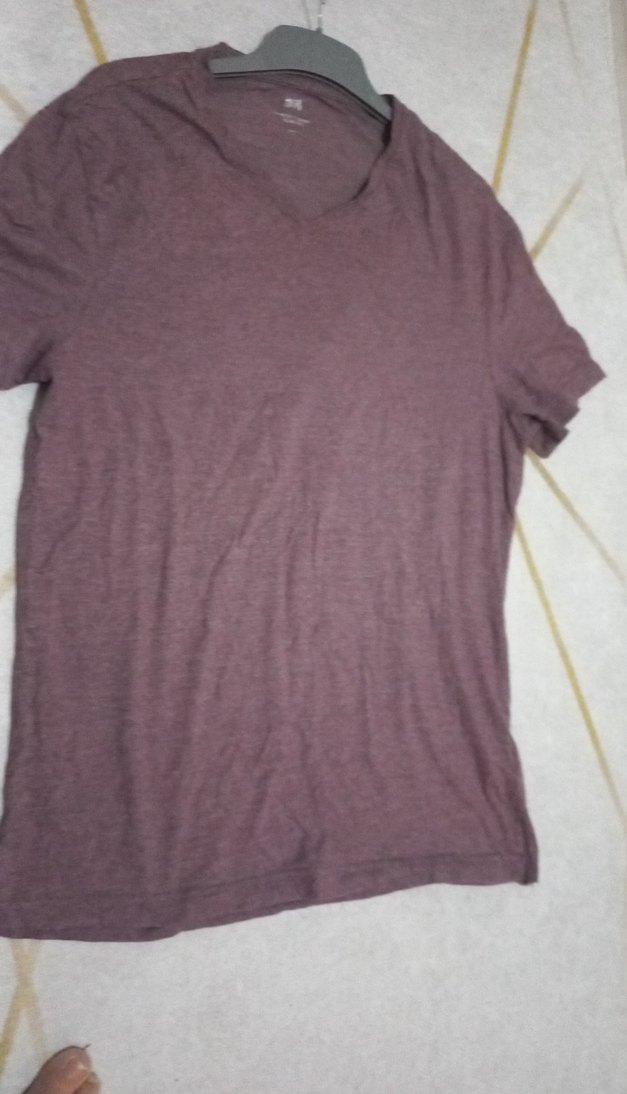 Bordo V Yaka Slim Fit Erkek Tişört - Görsel 3